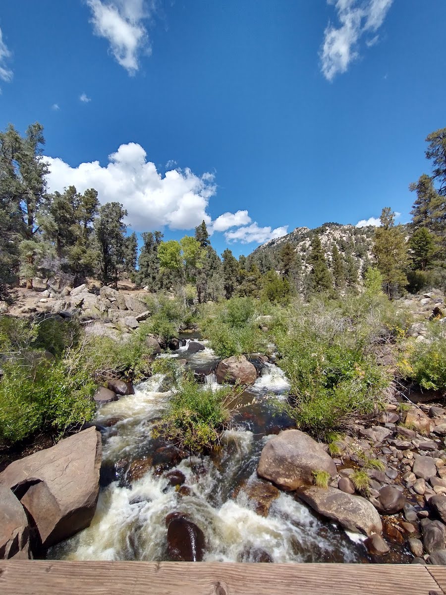 Kern River on a bridge at Kennedy Meadows looking north